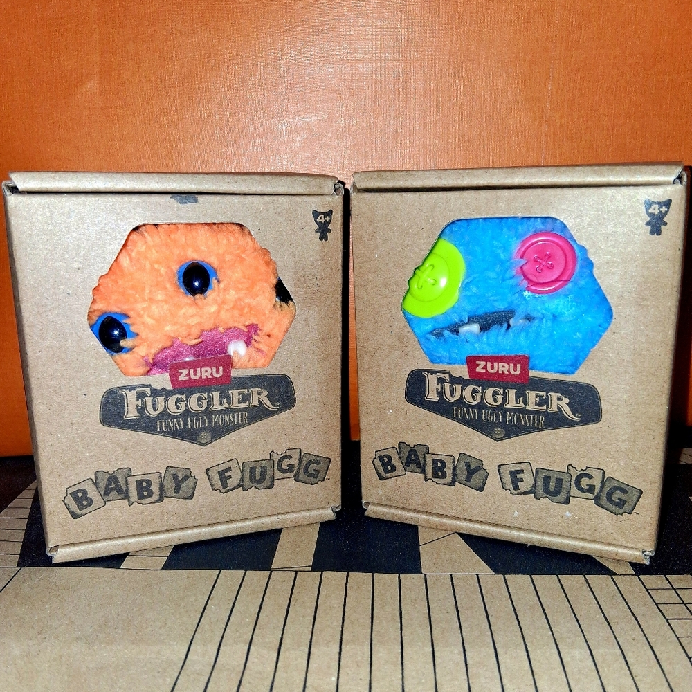 Fuggler Funny Ugly Monster Baby Fugg‎ Blue & Orang Plush Toys
